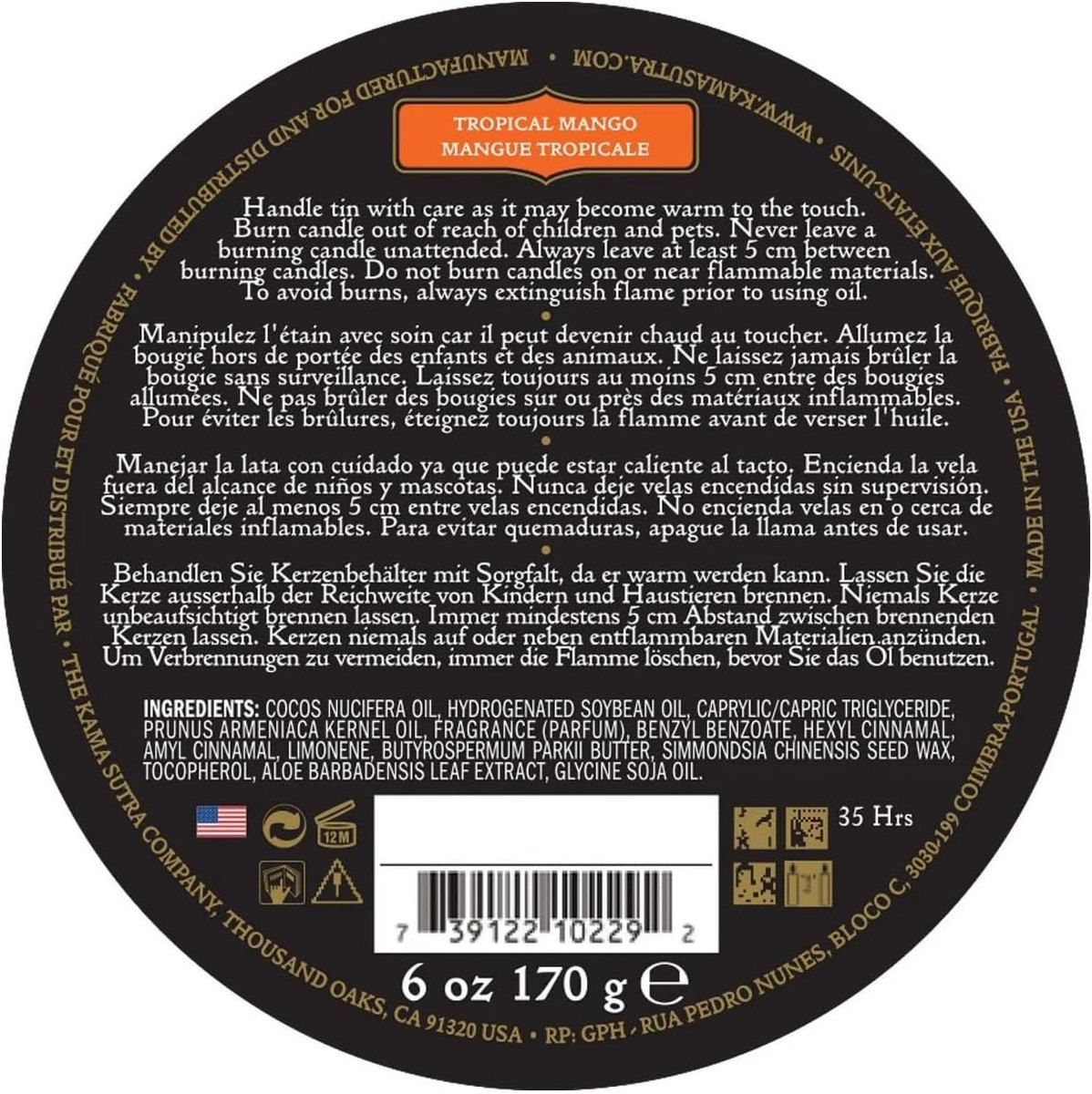 Kama Sutra Ignite Massage Oil Candle