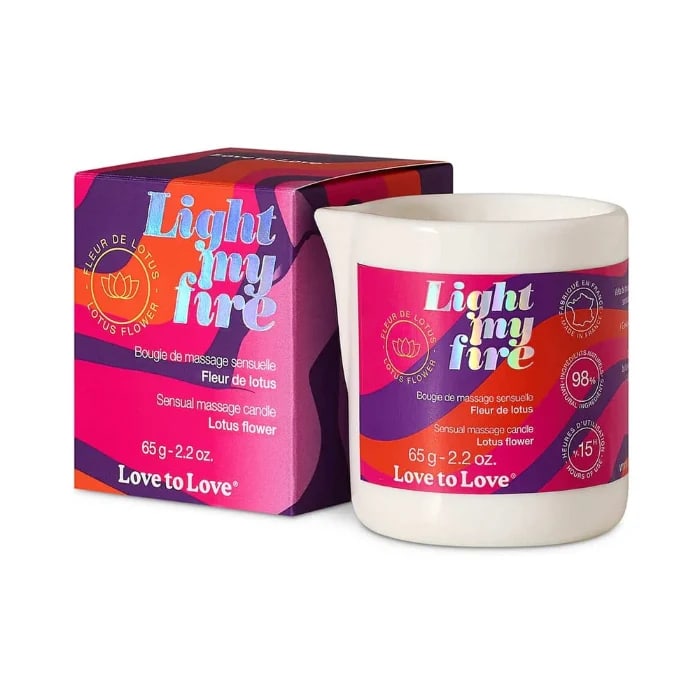 Love to Love Light My Fire Sensual Massage Candle - Lotus Flower