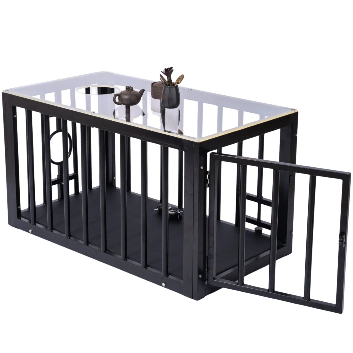Roomsacred Black Steel Coffee Table BDSM Cage