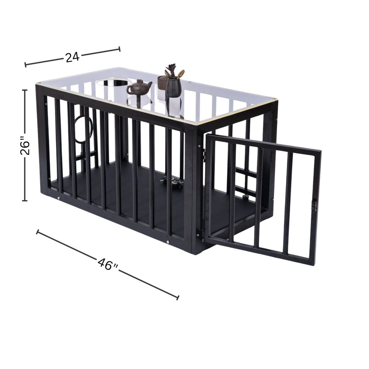 Roomsacred Black Steel Coffee Table BDSM Cage
